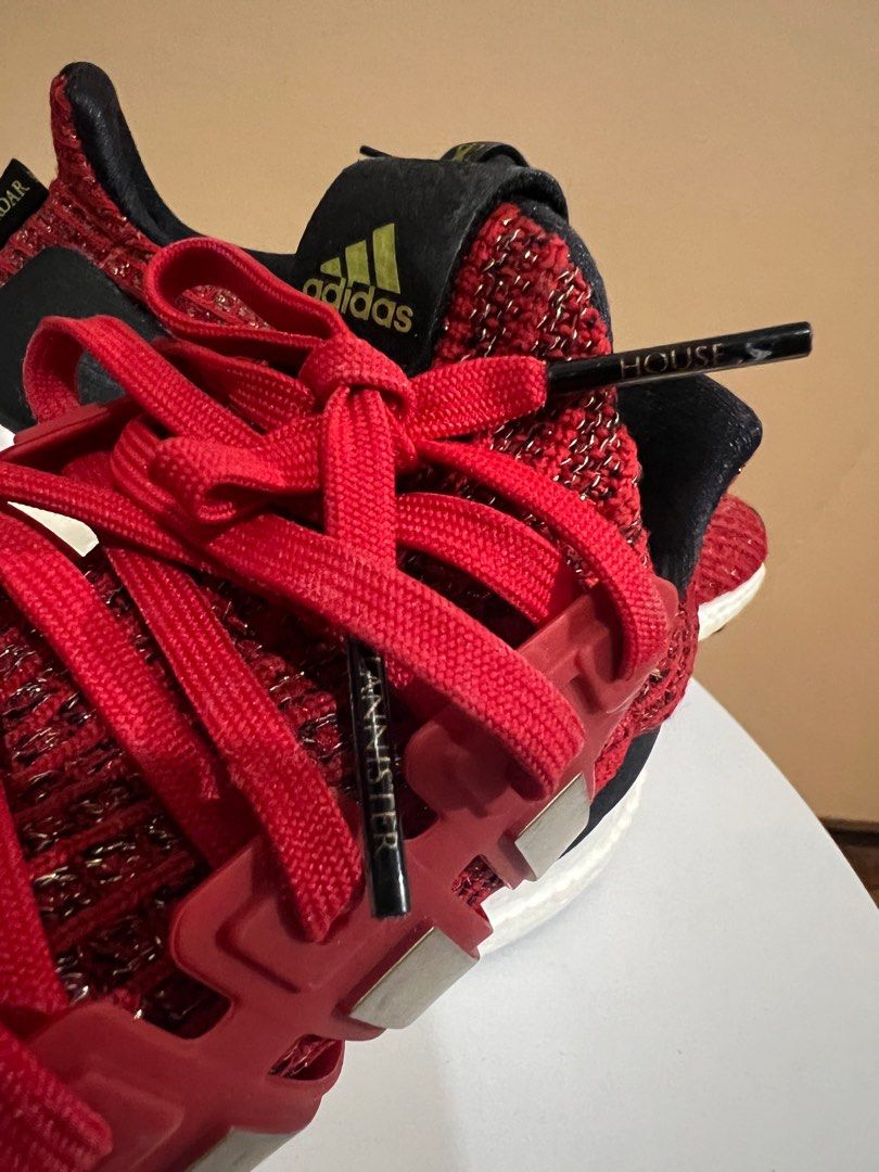 Adidas Ultraboost Game of Thrones GOT Lannister Limited Collab Red Gold and Black Sneakers Shoes Men s Fashion Footwear Sneakers on Carousell