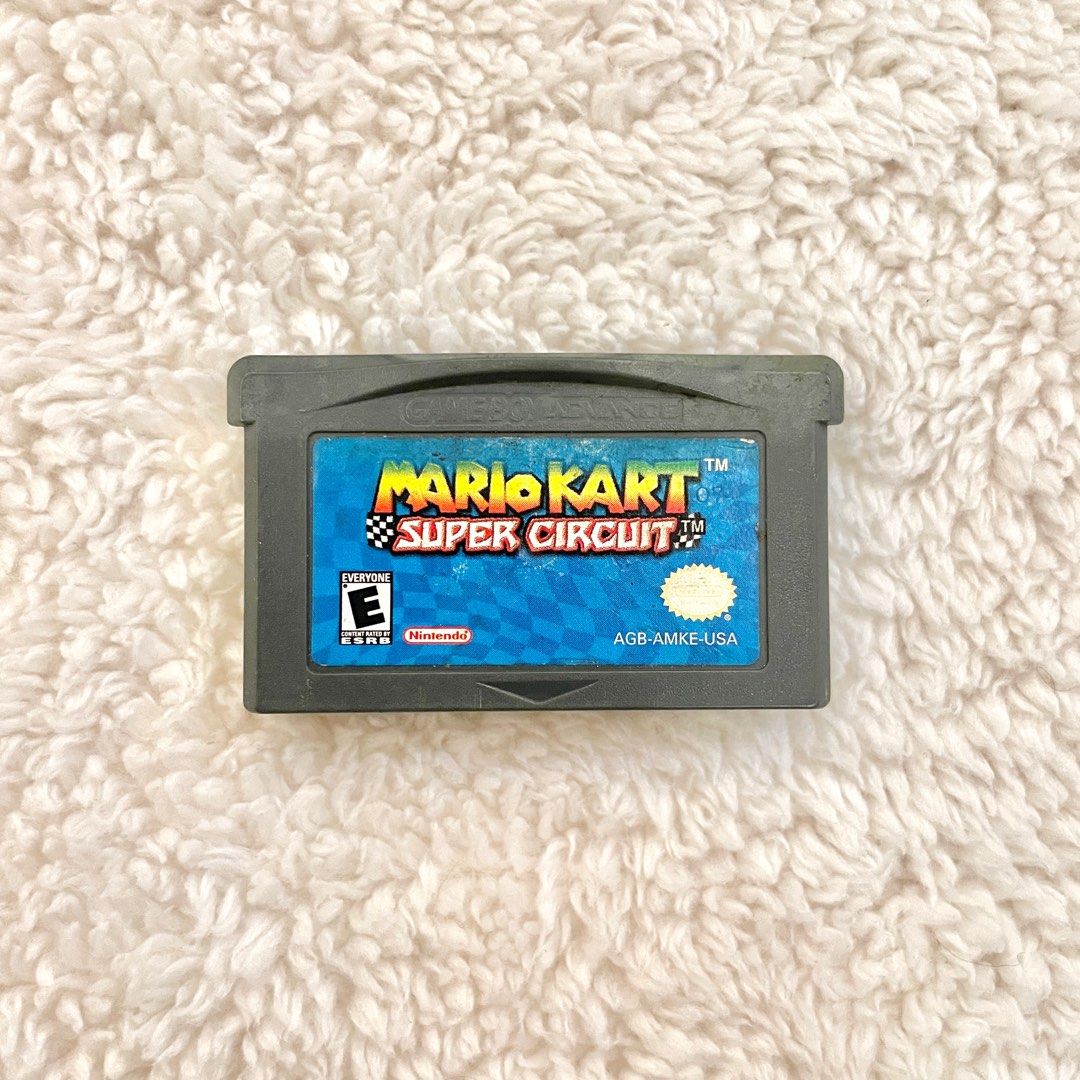 AUTHENTIC GBA Mario Kart Super Circuit (Category: Nintendo) located in San Fernando. Submitted by thrift.easy (Listing ID 1331046663, Image 1). Description: *AUTHENTIC* Gameboy Advance - Mario Kart Super Circuit game Tested working and in Good condition Label (8/10) Pins (9/10) ₱1,200 with FREE cart case Meetups around Pampanga Shipping via LBC or J&T Shipping fee to be shouldered by the buyer.