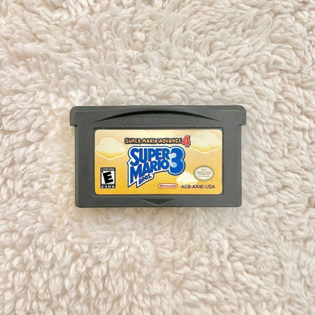 AUTHENTIC GBA Super Mario Bros. 3 (Category: Nintendo) located in San Fernando. Submitted by thrift.easy (Listing ID 1331045359, Image 1). Description: *AUTHENTIC* Gameboy Advance - Super Mario Bros. 3 game Tested working and in MINT condition Label (9.5/10) Pins (10/10) ₱1,300 with FREE cart case Meetups around Pampanga Shipping via LBC or J&T Shipping fee to be shouldered by the buyer .