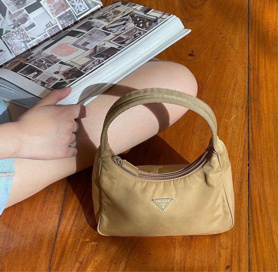 Authentic Prada Vintage Nylon Bag in Beige Luxury Bags Wallets on Carousell
