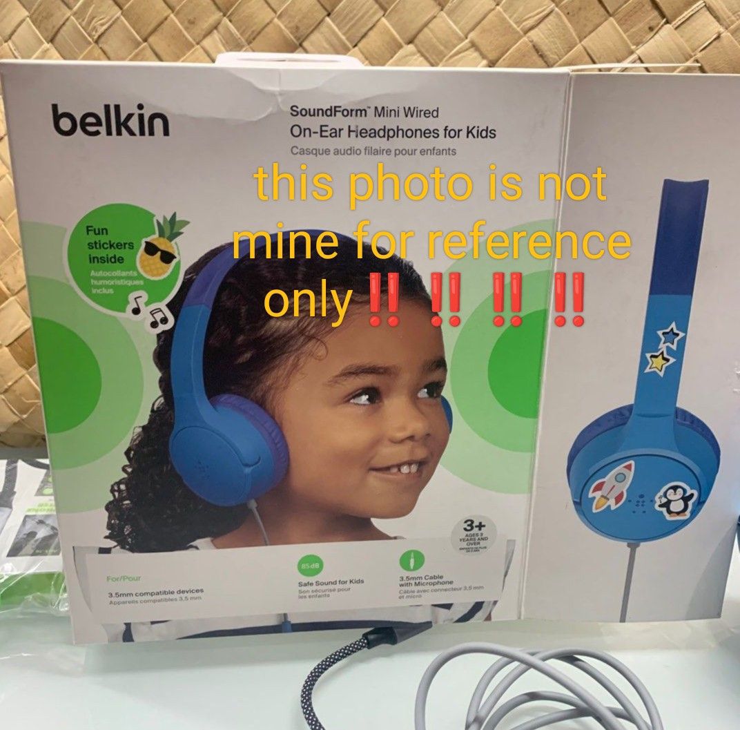 Belkin kids wireless head phone (Category: Headphones & Headsets) located in Iligan City. Submitted by shehabdor98515 (Listing ID 1331042448, Image 2). Description: ganda pa nya with flaws( kinagat ng bata) and need bilhan ng wire for charging at Kung gusto e direct sa laptops or PC. working po ito.