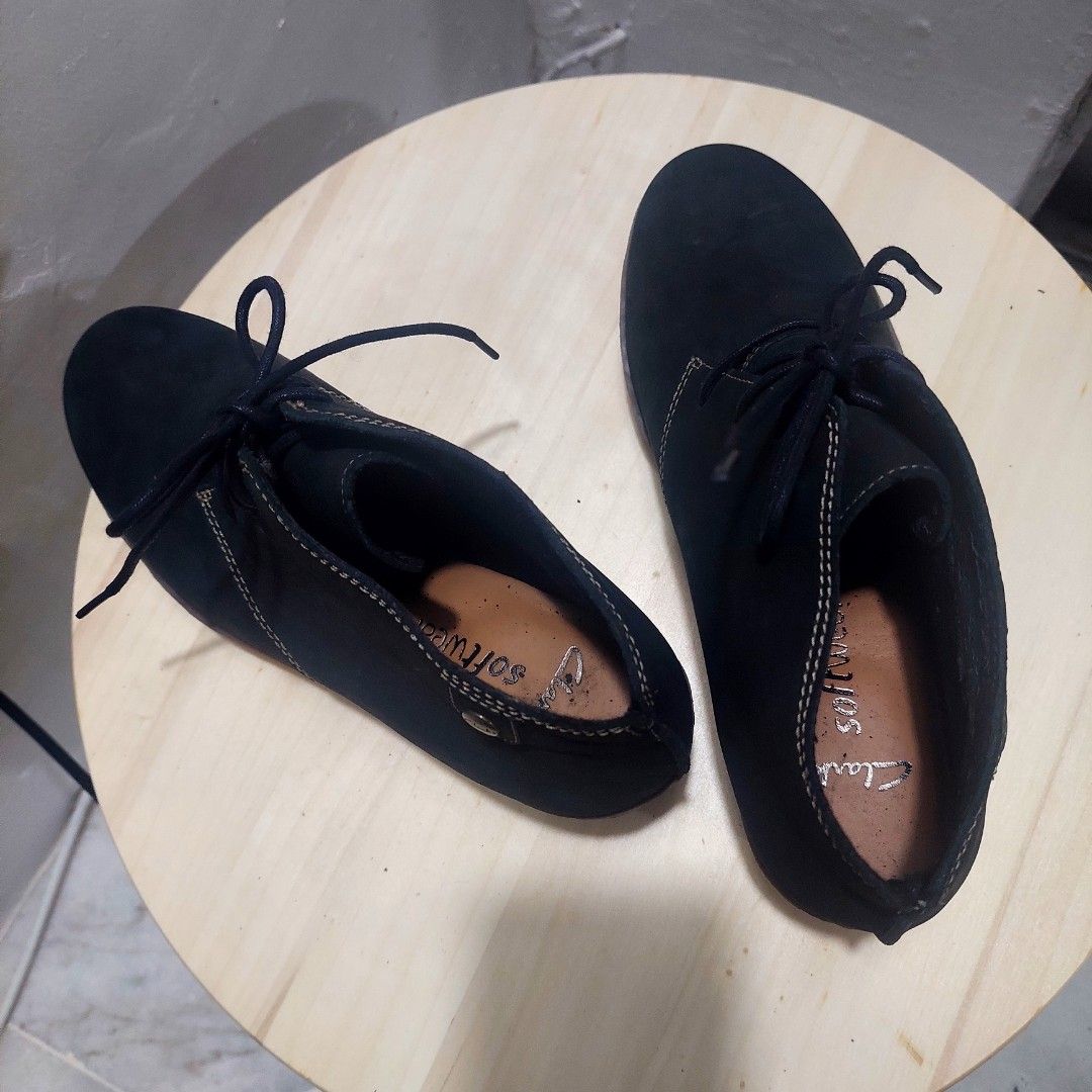 Black Suede Clarks Softwear Boot