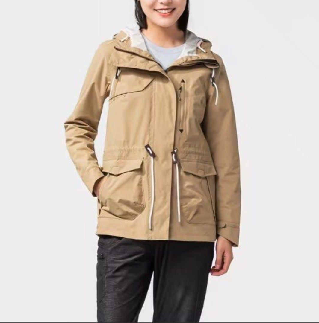 Brand New Decathlon Quechua Women Hiking Waterproof Jacket in Cappucino NH550 Women s Fashion Coats Jackets and Outerwear on Carousell