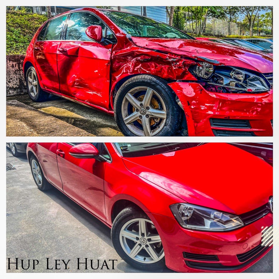 Car accident repair spray painting third party claim panel dent