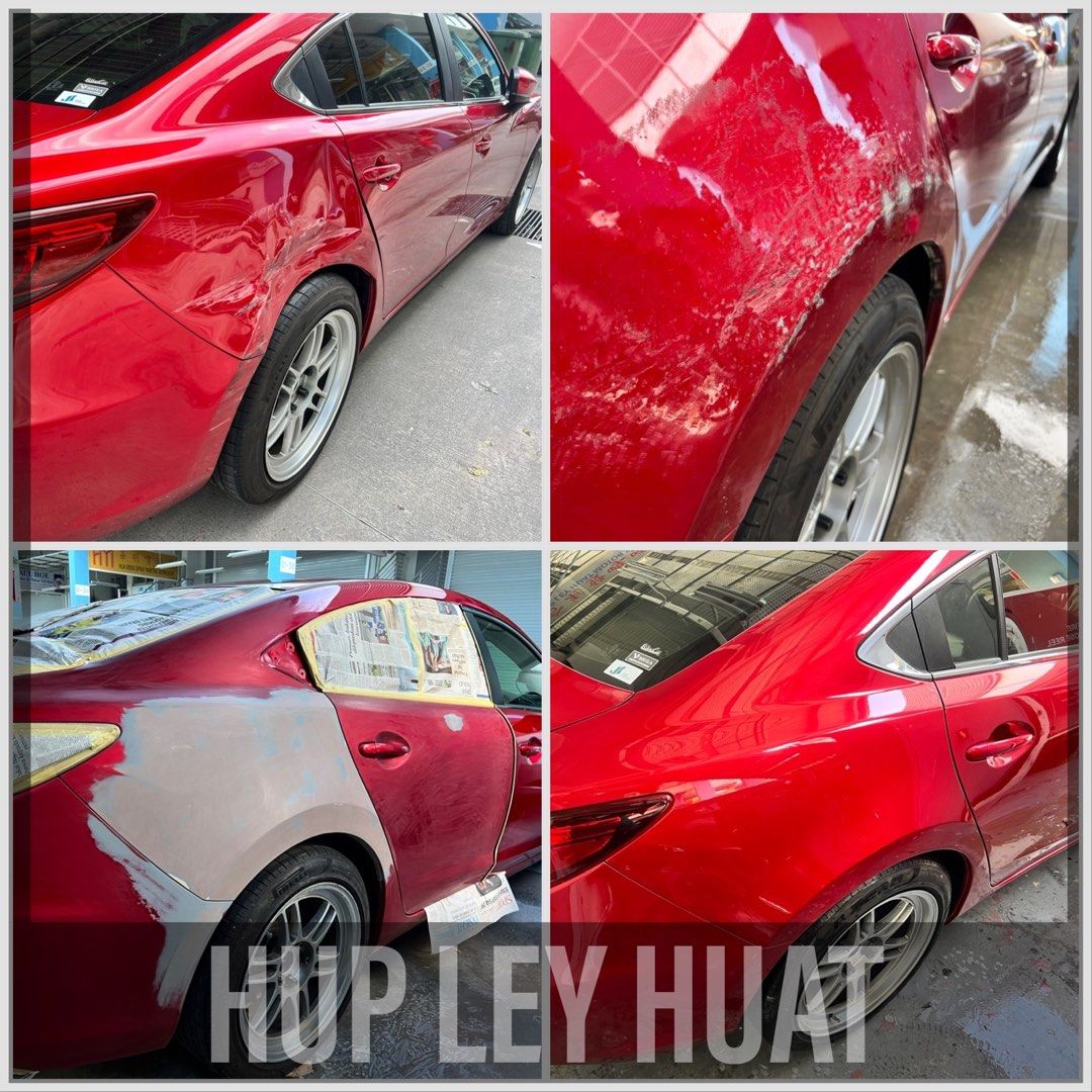 Car accident repair spray painting third party claim panel dent