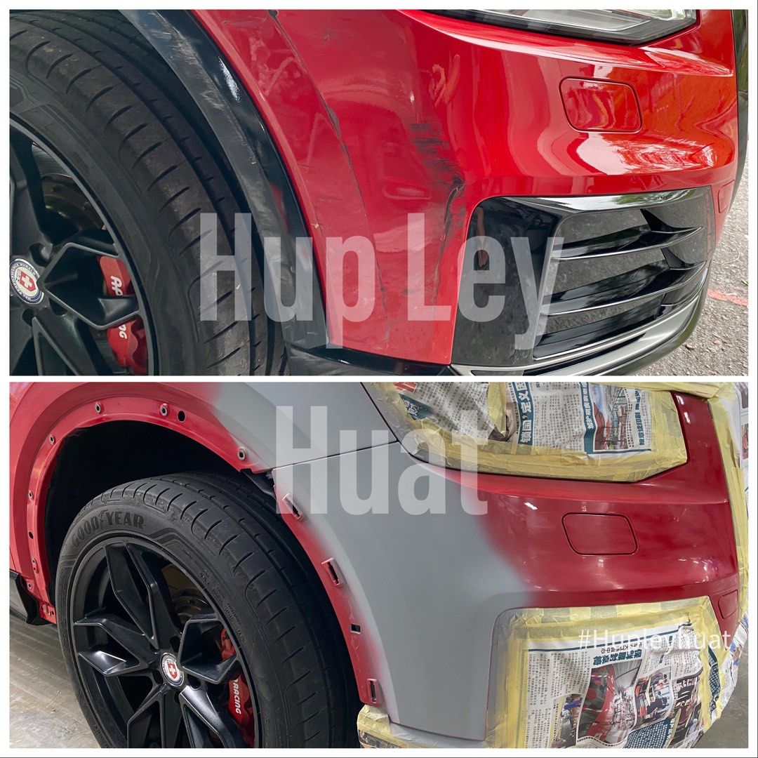 Car accident repair spray painting third party claim panel dent