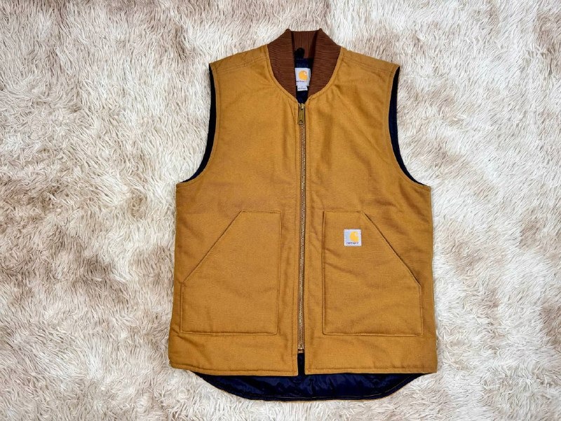 Carhartt duck vest orange shop
