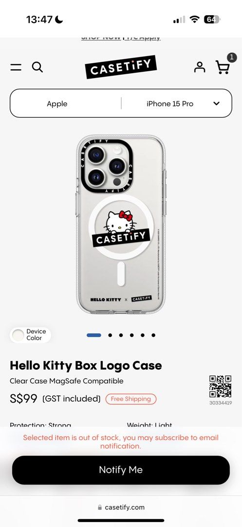 Casetify iPhone 15pro Hello Kitty Box Logo Case, Mobile Phones