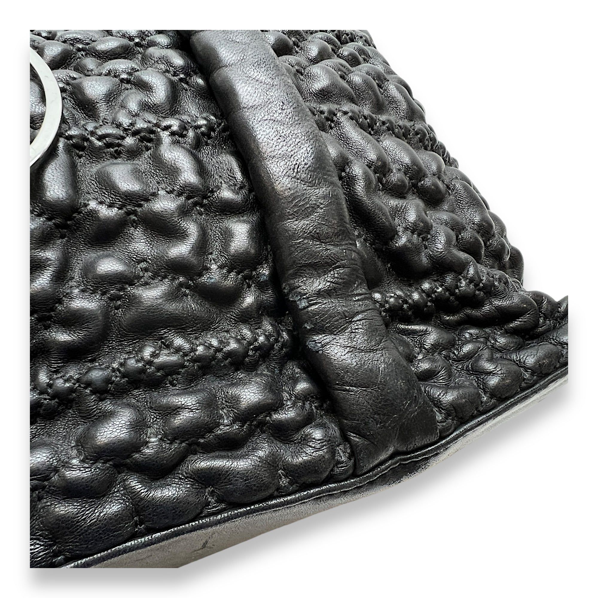 Chanel Hidden Chain Wrinkled Black Tote Bag in Lambskin, Silver ...