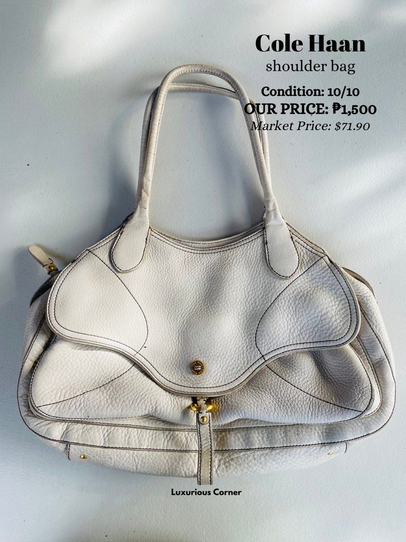 Cole Haan Shoulder Bag (Category: Luxury Bags & Wallets) located in Daet. Submitted by cjsurplus (Listing ID 1330988578, Image 1). Description: ⋆｡˚ 𝗖𝗢𝗟𝗘 𝗛𝗔𝗔𝗡 ˙˖°🧺 ༘ ⋆｡˚ ੈ𑁍༘ᵕ̈ — 10/10 condition ੈ𑁍༘ᵕ̈ — all goods no flaws ੈ𑁍༘ᵕ̈ — leather ੈ𑁍༘ᵕ̈ — ganda ng loob bagong bago ੈ𑁍༘ᵕ̈ — okay pang office bag ੈ𑁍༘ᵕ̈ — MANAGE YOUR EXPECTATION UKAY length: 16 width: 11 Mine: ₱1,500 𝓝𝓸𝓽𝓮: 𝗆𝗂𝗇𝖾 𝗇𝗈𝗐, 𝗉𝖺𝗒 𝗍𝗈𝗆𝗈𝗋𝗋𝗈𝗐 𝗉𝗈𝗅𝗂𝖼𝗒! 