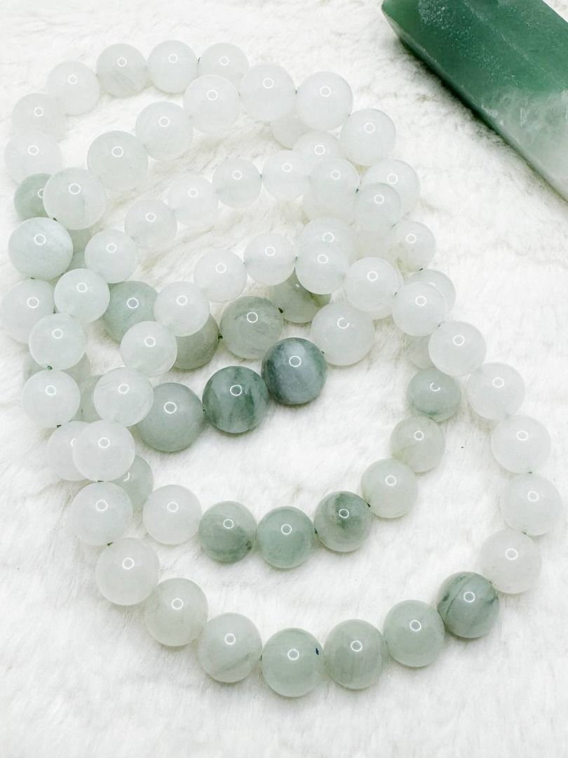 Full Tianshan Jade Bracelet | 8mm, 10mm (Category: Bracelets) located in Quezon City. Submitted by crystal.perk (Listing ID 1330973741, Image 2). Description: 🔅 Tianshan Jade 🌟 8mm - ₱160, 1pc available 🌟 10mm - ₱170, 2pcs available Tianshan Jade is also known as Yinshan Jade and Quartzite. It is a natural stone that symbolizes purity and serenity. It has a greenish-white tone and is highly valued for its rarity. Jade is believed to help with 