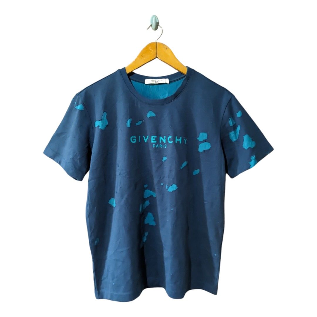 Givenchy destroyed t shirt blue store