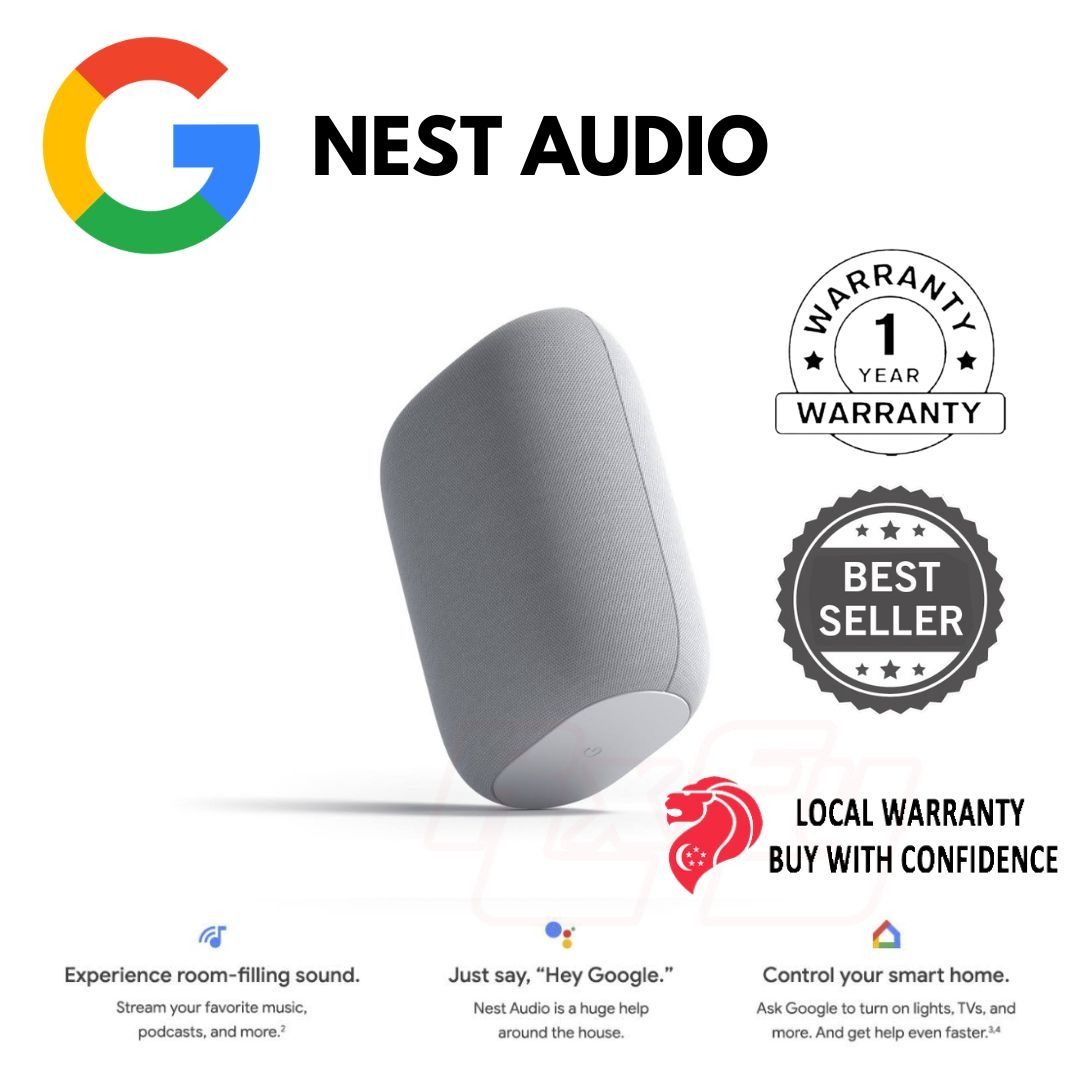 Google Nest Audio Smart Speaker Spotify Alarm, Audio, Soundbars