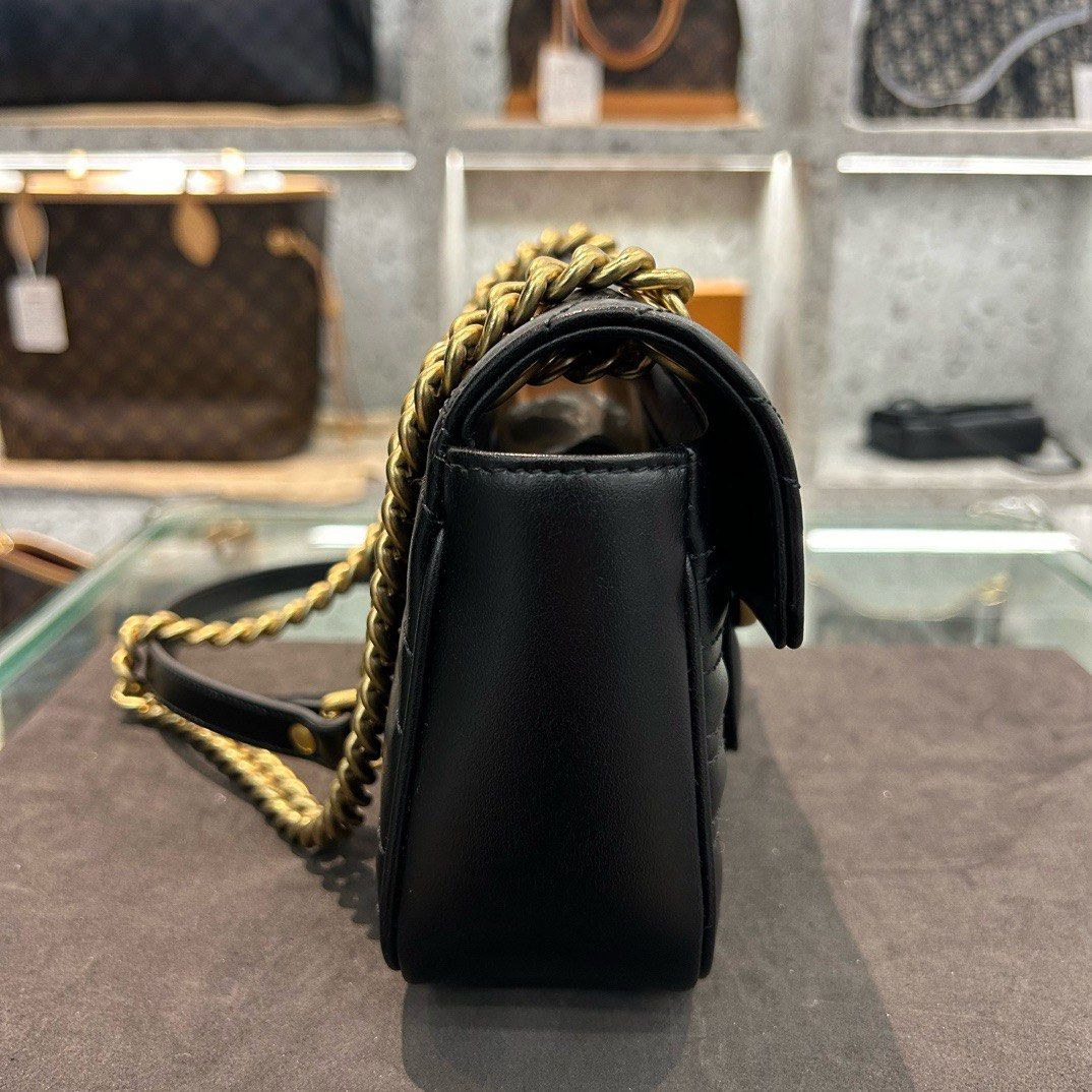 Gucci Marmont 22 small size black calfskin GHW classic Lady Shoulder Bag (Category: Bags & Wallets) located in Singapore. Submitted by pandaluxury.sg (Listing ID 1296712002, Image 2). Description: Brand:Gucci Model:Marmont 22 Year: 2023 Condition: Brand New Accessories: Full Set Retail price: S$3590 Our shop PandaLuxury at Far East Plaza lvl4. 100% authenticity guaranteed. If this item is proven to be fake in any institution, we promise to refund