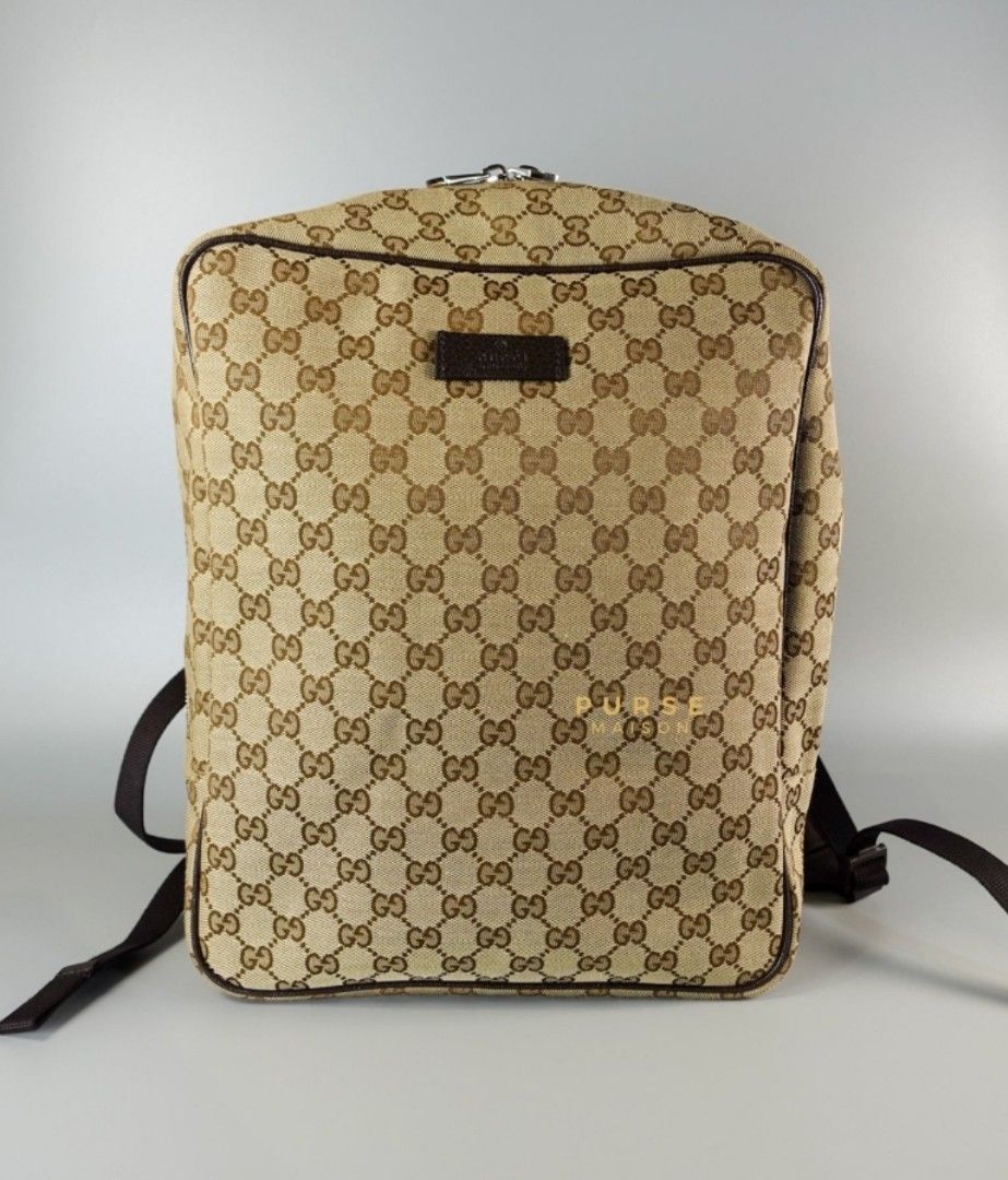 Gucci canvas backpack discount