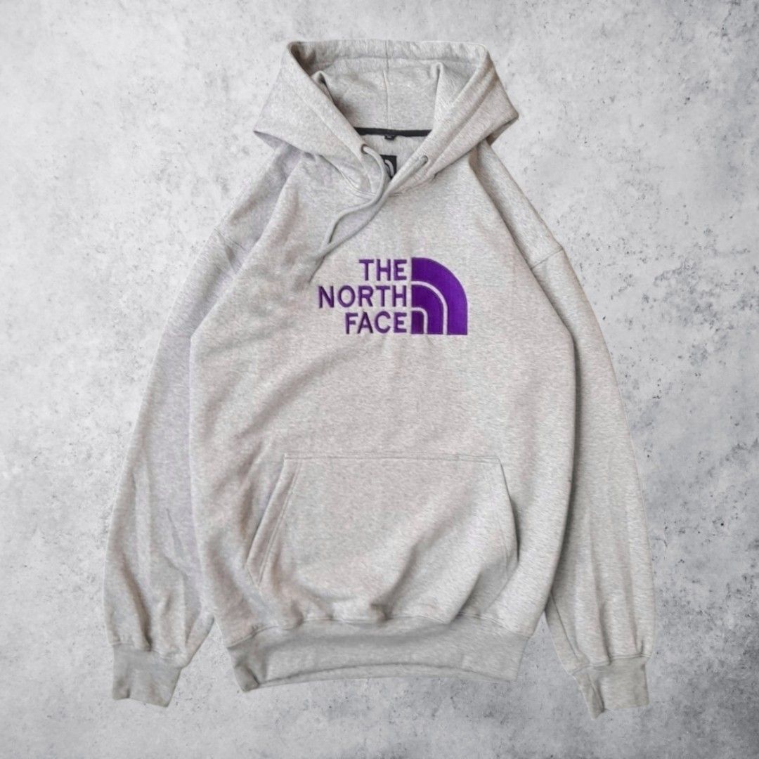 Hoodie The North Face Purple Logo Abu, Fesyen Pria, Pakaian Baju - Main Image