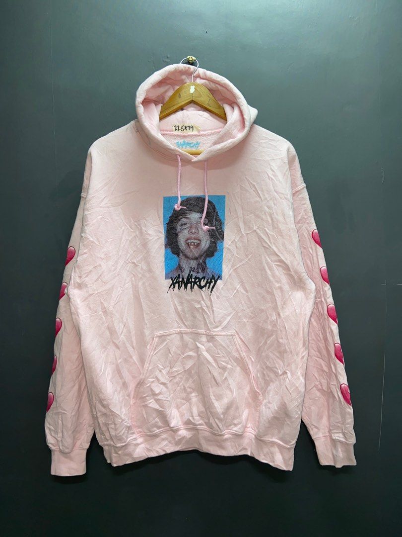 Lil xan pink hoodie top