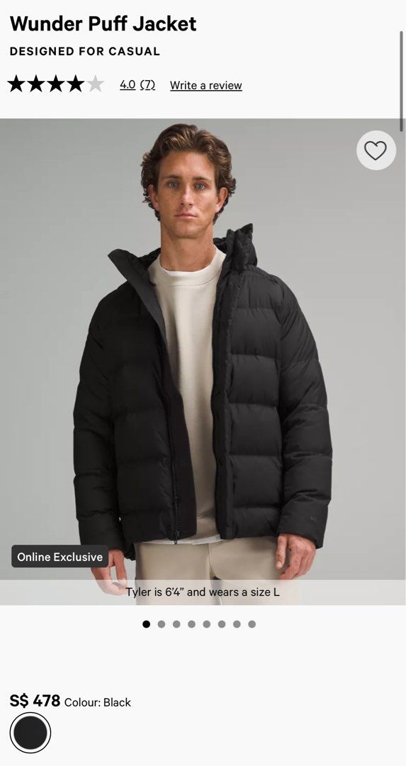 Lululemon Wunderpuff Winter Jacket Men Men s Fashion Coats Jackets and Outerwear on Carousell