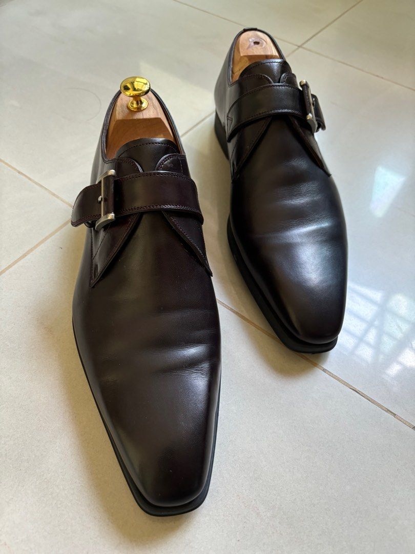 Magnanni Burgundy Monk Strap Dress Shoes Men s Fashion Footwear Dress Shoes on Carousell