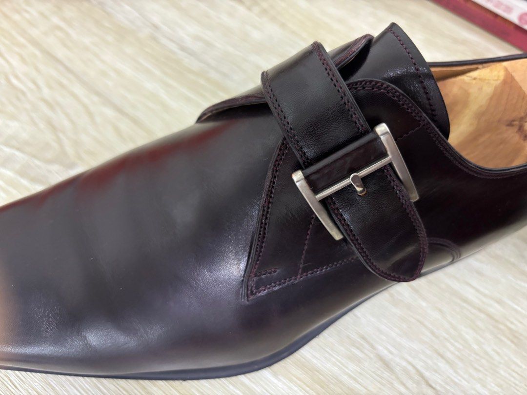 Magnanni Burgundy Monk Strap Dress Shoes Men s Fashion Footwear Dress Shoes on Carousell