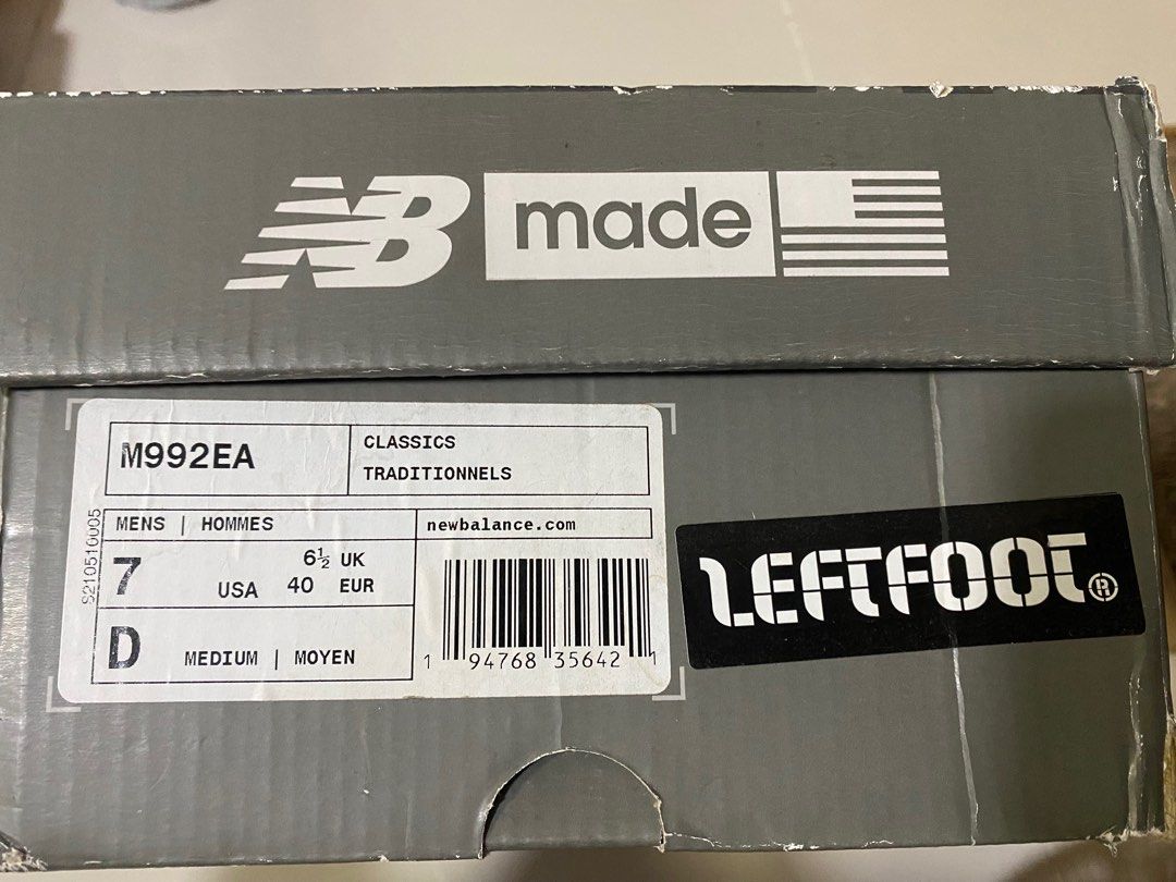 New Balance MADE in USA 992 (Triple Black), Men's Fashion