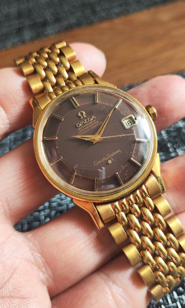 14k Gold Omega Seamaster Pie Pan Omega Constellation 14K Gold Cap