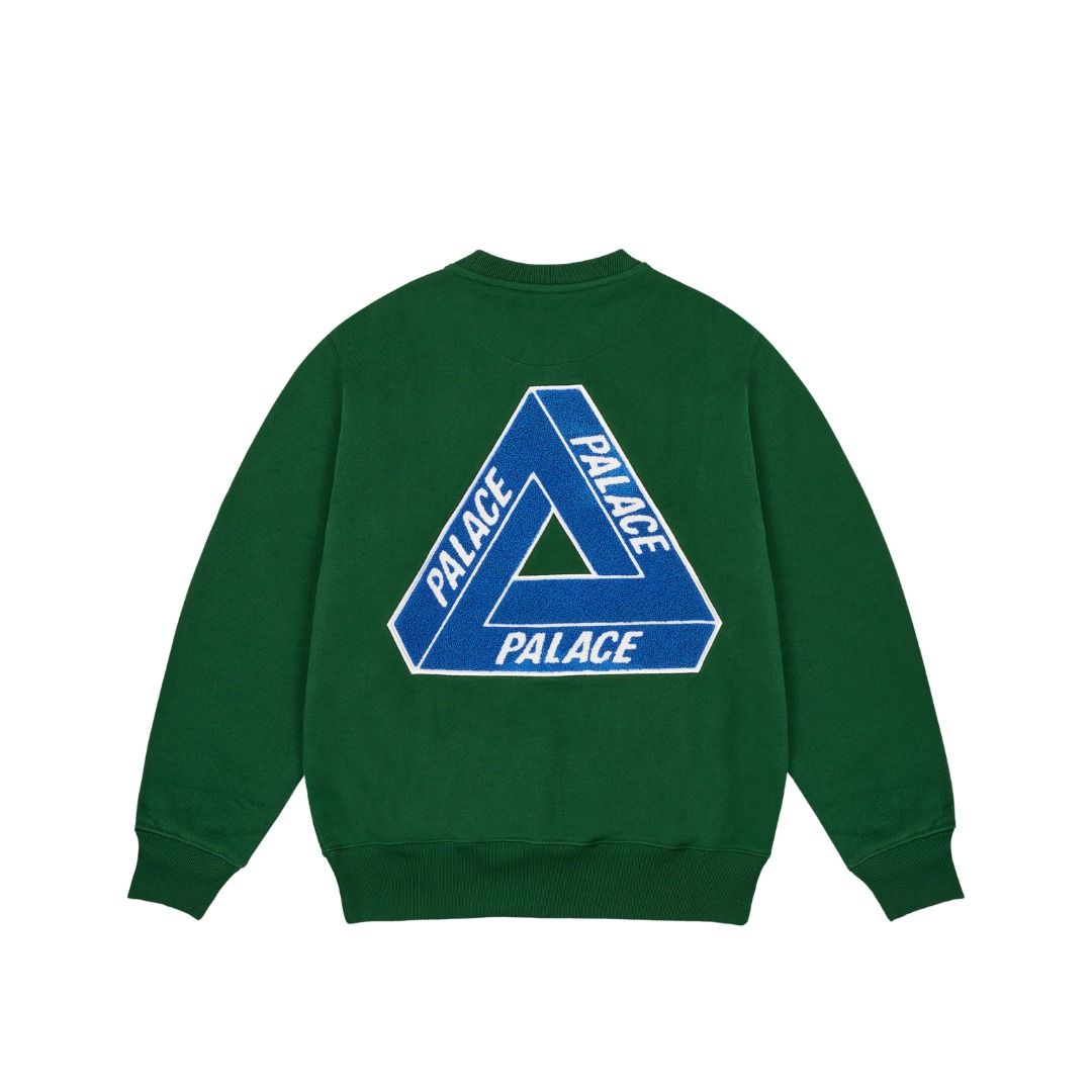 Palace chenille tri ferg crewneck sweater winter 2024 palace skateboards Mail direct from palace Men s Fashion Tops Sets Hoodies on Carousell