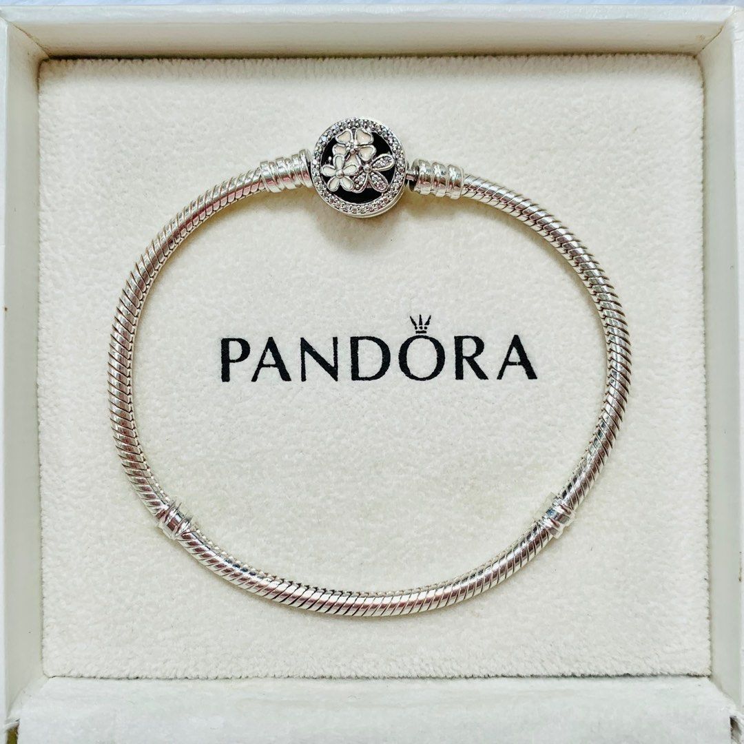 Pandora Moments Poetic Blooms Clasp Snake Chain Bracelet