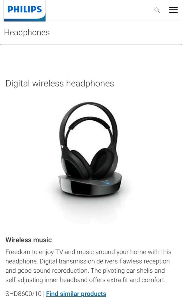 Philips digital wireless headphones online