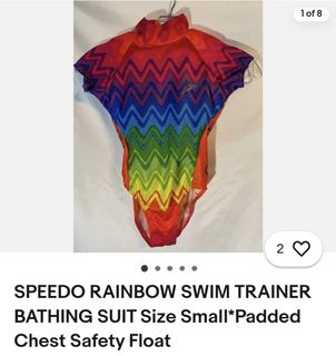 SPEEDO RAINBOW SWIM TRAINER BATHING SUIT Size Small*Padded Chest Safety Float63014723388289110