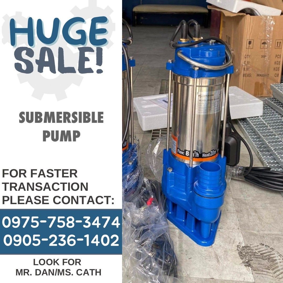 SUBMERSIBLE PUMP (Category: Construction Tools & Equipment) located in Manila. Submitted by cathvesta_sales (Listing ID 1330891801, Image 1). Description: .