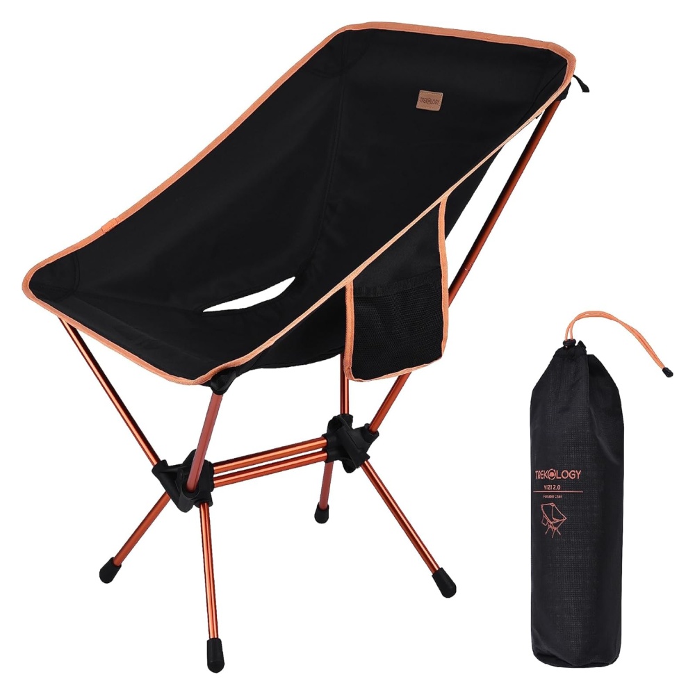Trekology Portable Camping Chairs for Adults YIZI 2.0 Folding Camp Chairs Adults Backpacking Chair Travel Small Lightweight Foldable Compact Hiking Chair Black Sports Equipment Hiking Camping on Carou...
