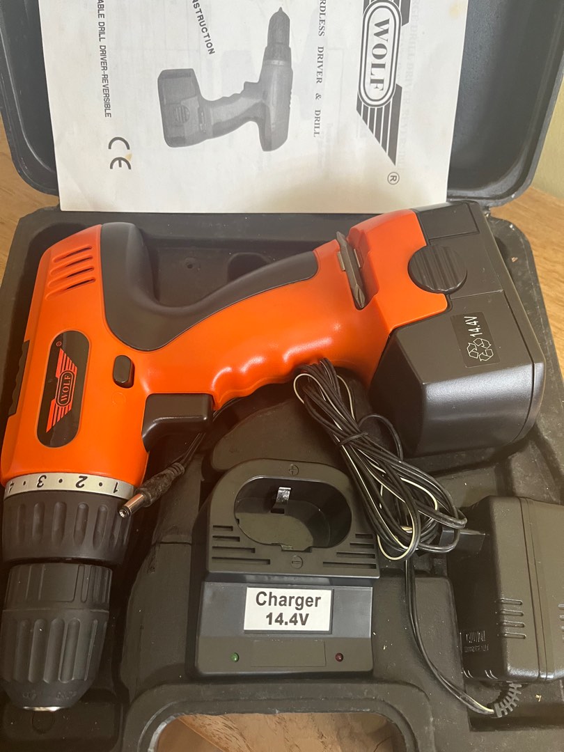 WOLF Drill 14.4v wireless Furniture Home Living Home Improvement Organisation Home Improvement Tools Accessories on Carousell