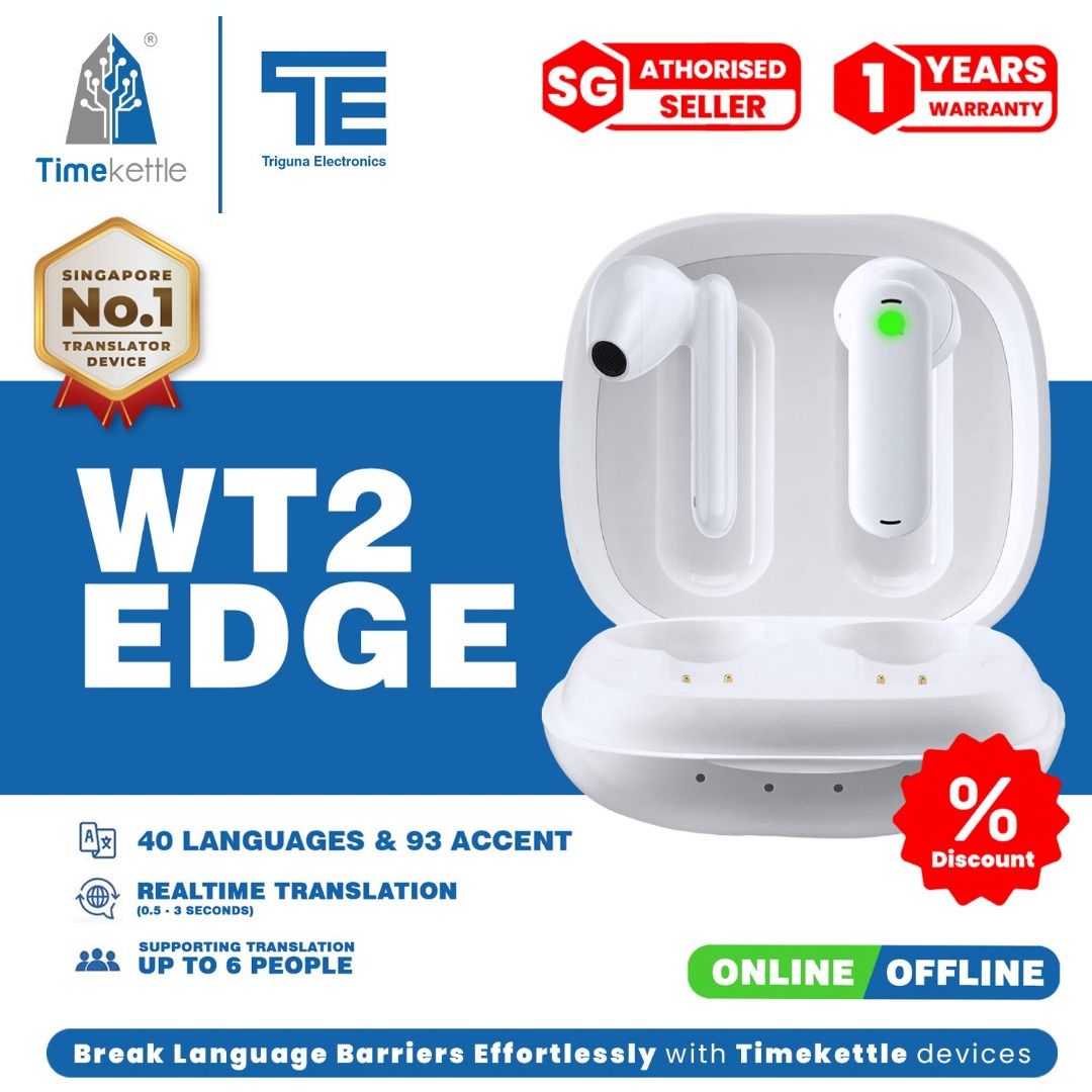 Smart Glasses Timekettle WT2 Edge Translator Earbuds - 40
