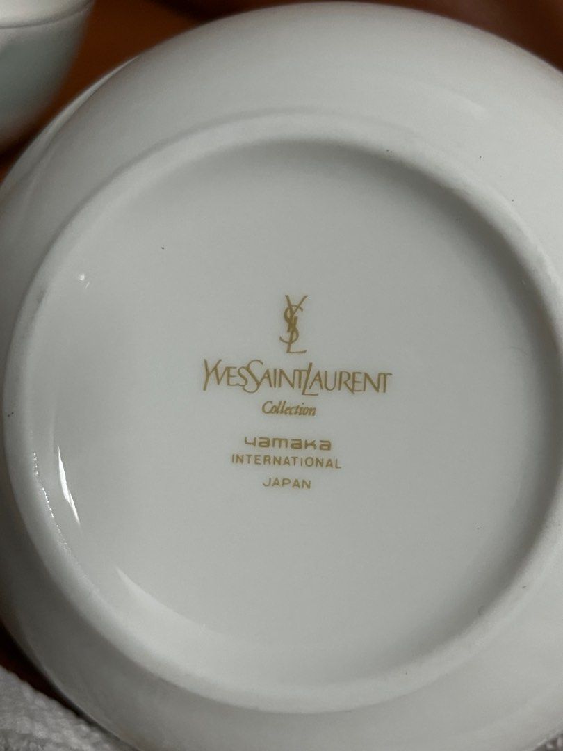 YSL teacup and cups (Category: Coffee & Tea Tableware) located in Guagua. Submitted by goodbuysathome (Listing ID 1330995498, Image 3). Description: Ysl teacup 3 cups Add sf 65 GCash payment lp posted.