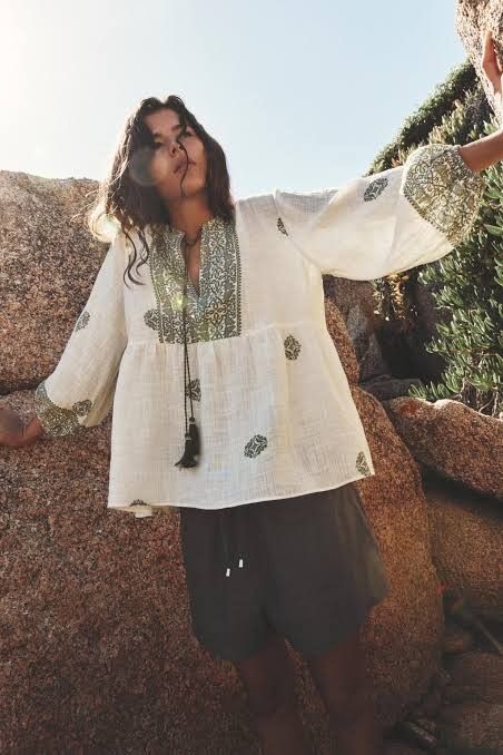 Blouse Boho Rokje Zara MIDI-ROK MET TROPISCHE PRINT Multicolour