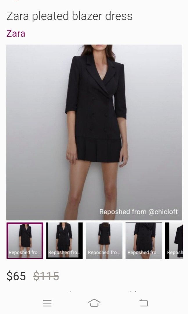 Zara pleated blazer dress cheap