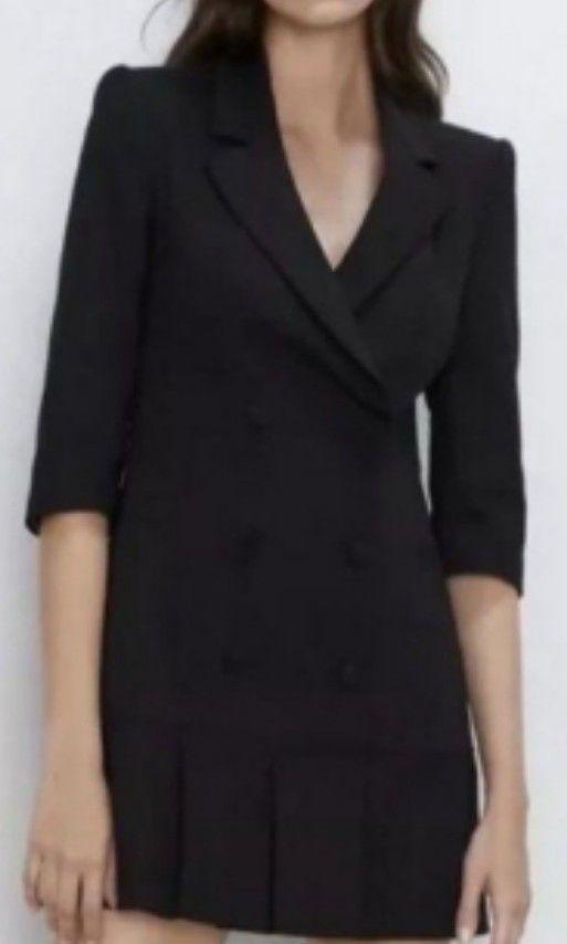 Zara pleated blazer dress cheap