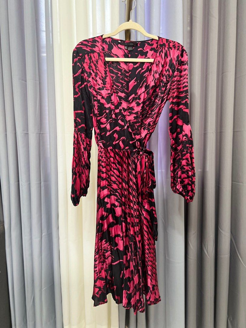 Zara Wrap Around Printed Silk Dress