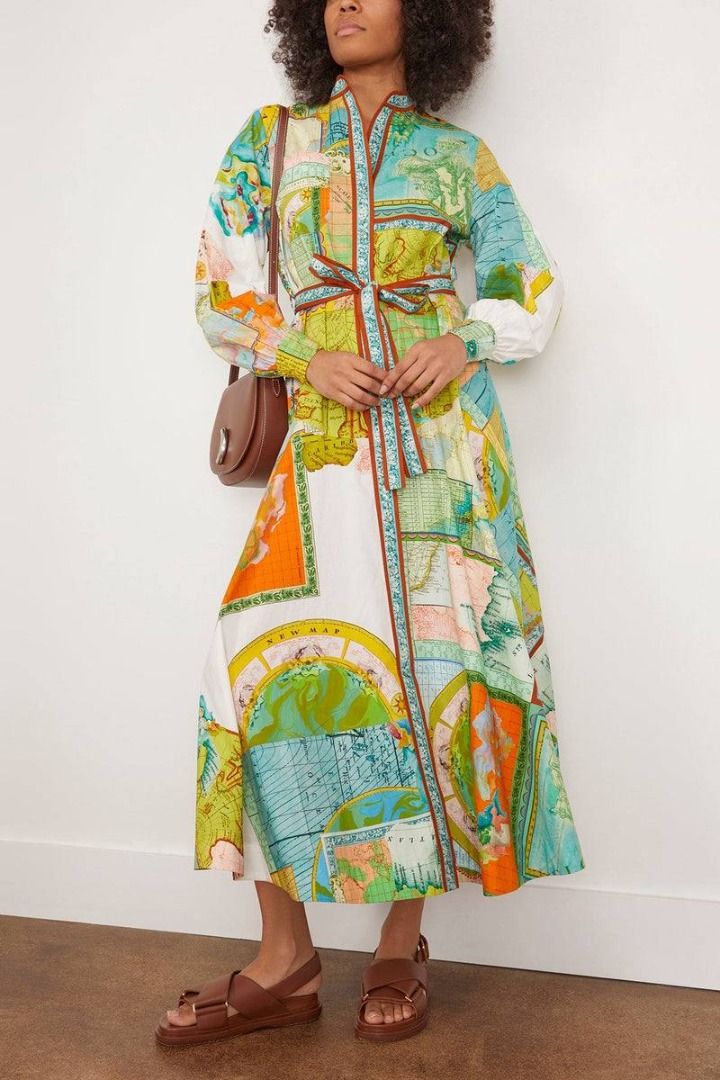 alemais atlas shirt dress ALMAIS Atlas Long-Sleeve Maxi Shirt Dress