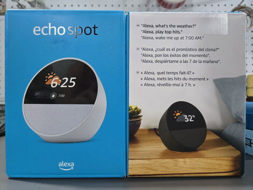 Amazon Echo Spot 2024 - Amazon Alexa (Category: Soundbars, Speakers & Amplifiers) located in Quezon City. Submitted by --ro-- (Listing ID 1331105891, Image 2). Description: Amazon Echo Spot 2024 - Amazon Alexa 1 black 1 white Loc: New Manila, QC.