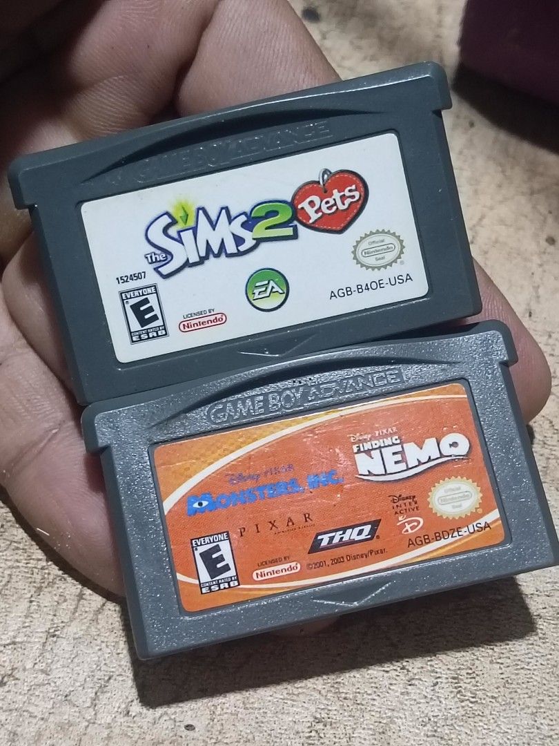 Authentic GBA Carts (Category: Nintendo) located in Quezon City. Submitted by kenz1000 (Listing ID 1331123908, Image 1). Description: For Sale -Authentic GBA carts Sims 2 Monsters Inc, Finding Nemo -Makinis -Untested ,no unit to test, clean pins -Litex Commonwealth meetup, rider pickup ,si buyer magbook, regular LBC shipping only, pass muna sa cop, cod.