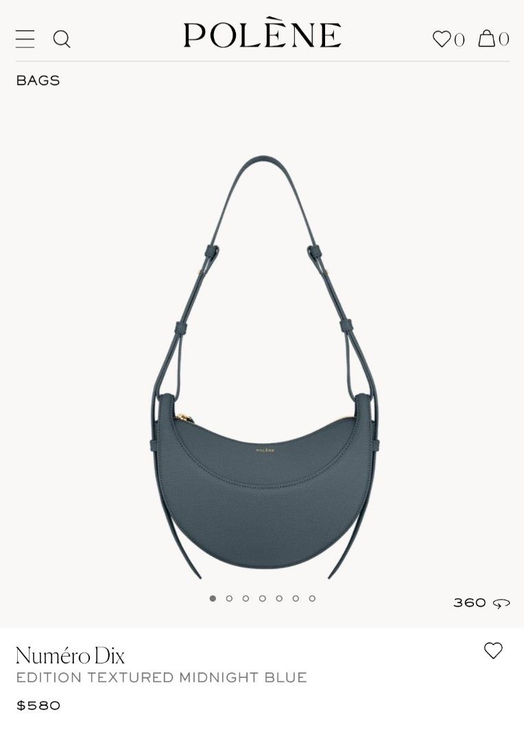 Authentic Polene Numbero Dix (Category: Luxury Bags & Wallets) located in Pasig City. Submitted by mommygogo (Listing ID 1331185163, Image 1). Description: authentic numero dix in midnight blue strap marks on bag from storage haven't used - mark on bag due to storage complete dustbag and short strap with box.