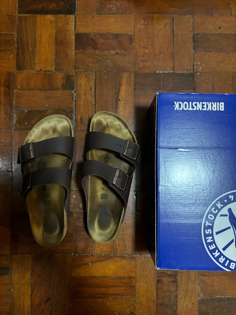 Birkenstock Arizona Dark Brown (Category: Slippers and slides) located in Marikina City. Submitted by chescatadeo (Listing ID 1331219348, Image 3). Description: AUTHENTIC 100% Bought from shoe salon for 6,990 pesos No crease and scratches Foot marks are the only sign of usage Used 2x RFS: Want to buy a different color. .