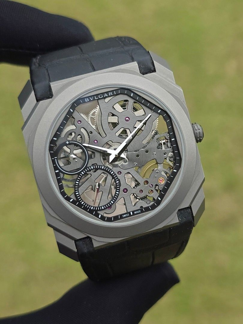 BVLGARI BULGARI OCTO FINISSIMO TITANIUM ULTRA THIN SKELETON 102714 (Category: Watches) located in Singapore. Submitted by rollieinthedeep (Listing ID 1331105180, Image 3). Description: Fire sale 🔥 cheapest in SG! Price firm ! non nego set ! priced to clear ! Welcome trade in! Will reply all enquiries! BVLGARI BULGARI OCTO FINISSIMO TITANIUM ULTRA THIN SKELETON 102714 LIKE NEW Dated: 2019 Size: 40MM Dial: Skeleton Original Box: YES Original Cert/