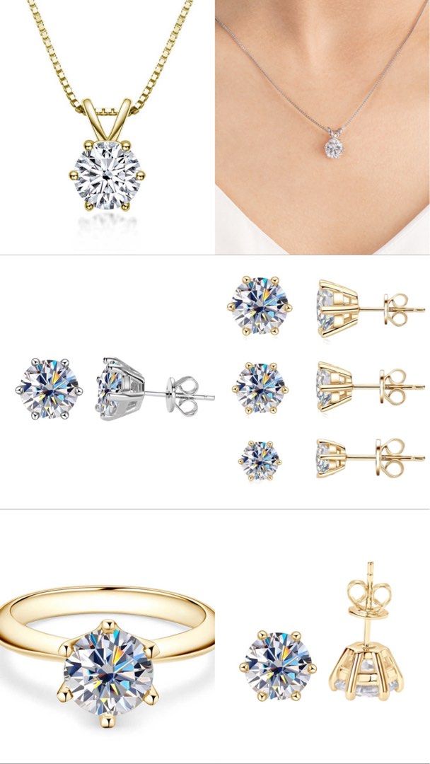 CLEARANCE SALE Nothing over 35 High Grade Moissanite Ring Earring and Necklace