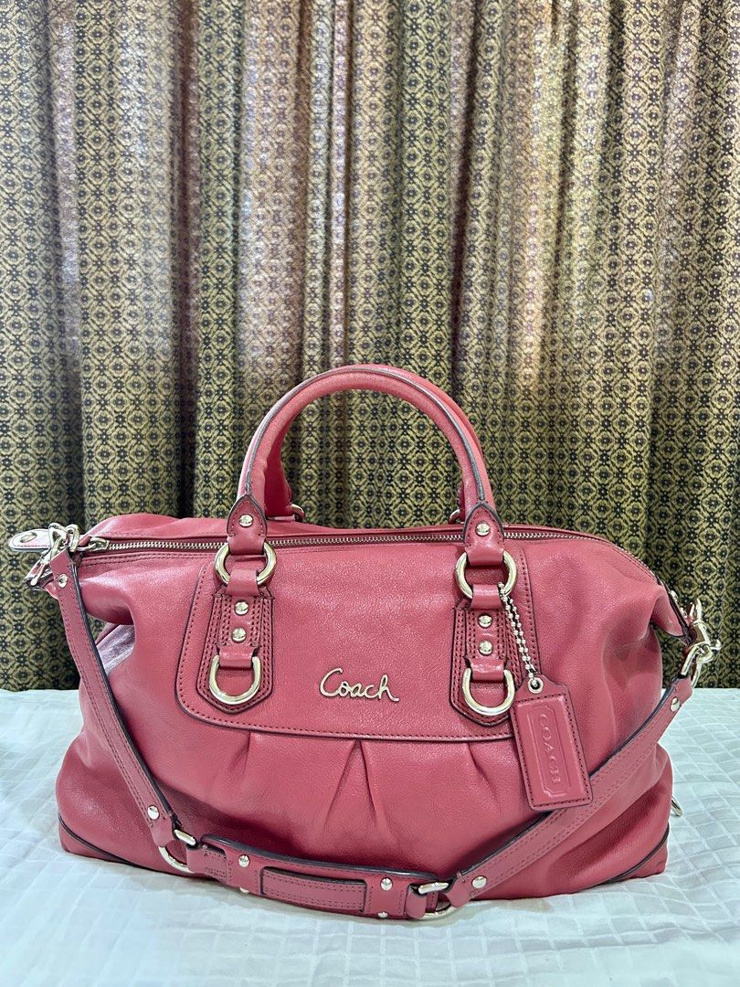 Coach Ashley Leather Satchel (Category: Luxury Bags & Wallets) located in Cebu City. Submitted by huff.puff (Listing ID 1213444250, Image 1). Description: 💯 Authentic bought in the US or your money back!! Leather in pristine condition ✨✨✨ With minor signs of usage (fabric lining needs a little cleaning, pls see photos) Approx. 14 3/4” (L) x 11 1/4” (H) x 5 1/2” (W) Inside zip, cellphone and multifunction pockets Zip-top closure, fabric lining, S