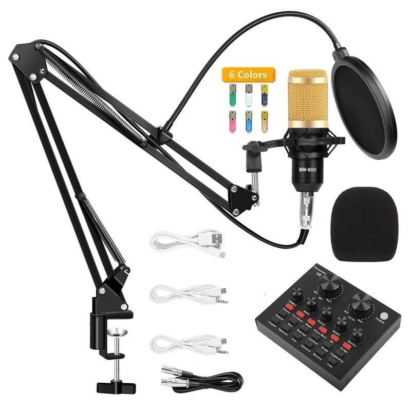 Condenser & MIC set (Category: Microphones) located in Manila. Submitted by larascollection0920 (Listing ID 1331104417, Image 2). Description: ✅100% Original Meet BM-800 Condenser Microphone Kit With V8 Multifunctional Live Sound Card.