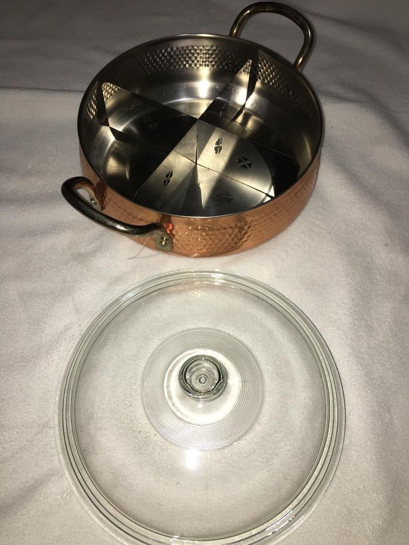 COPPER POT (Category: Cookware & Accessories) located in San Jose del Monte. Submitted by eivon29 (Listing ID 1331210874, Image 1). Description: Vintage Hammered Copper Oden Pot High thermal conductivity. Copper has excellent thermal conductivity, about twice that of aluminum and 25 times that of stainless steel. When used for cooking, heat is evenly distributed, and ingredients do not fall apart, resulting in mild and tasty food without one side