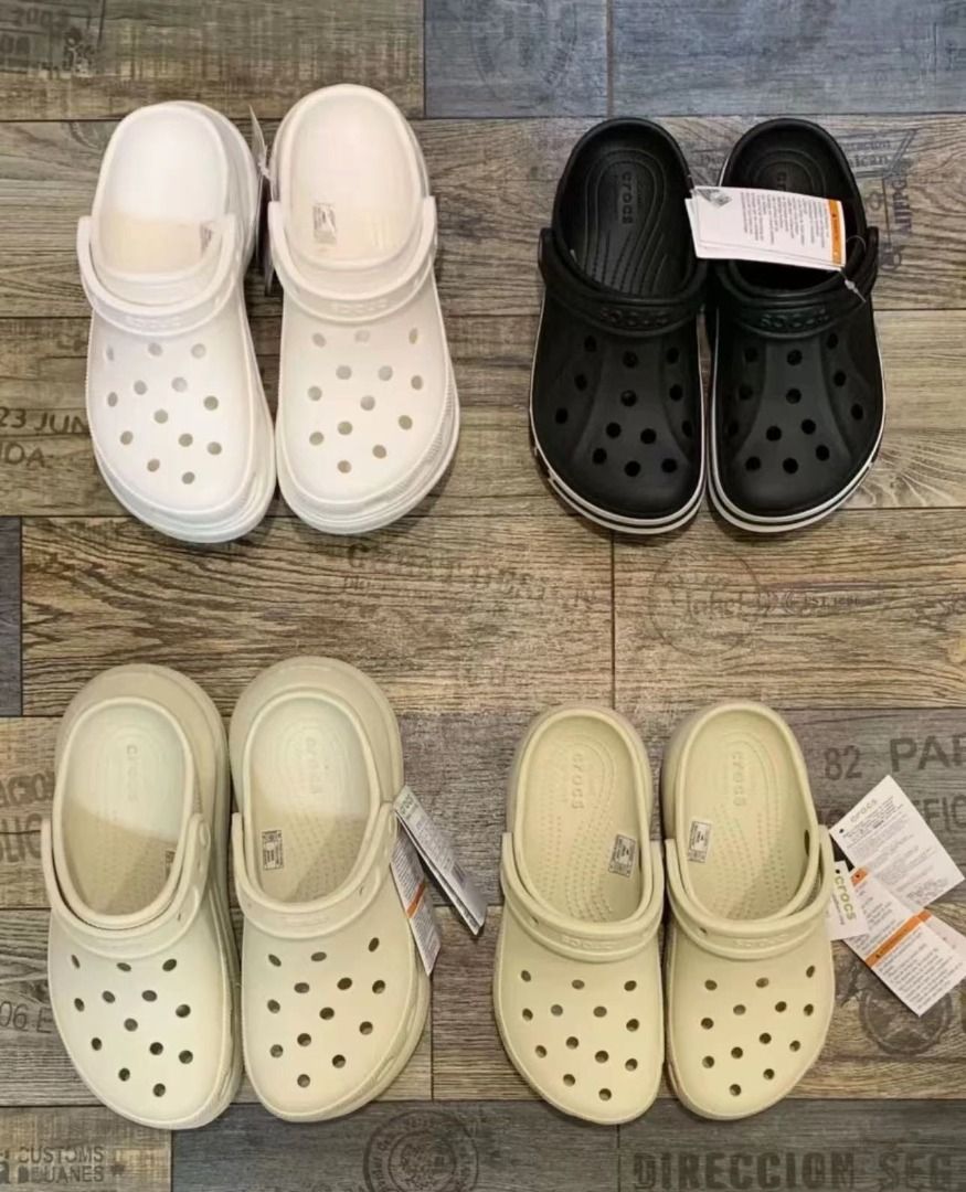 🤖多款式Crocs 卡駱馳雲朵泡芙鯨魚貝雅厚底洞洞鞋涼鞋骨白, 女裝, 鞋, 涼鞋- Carousell